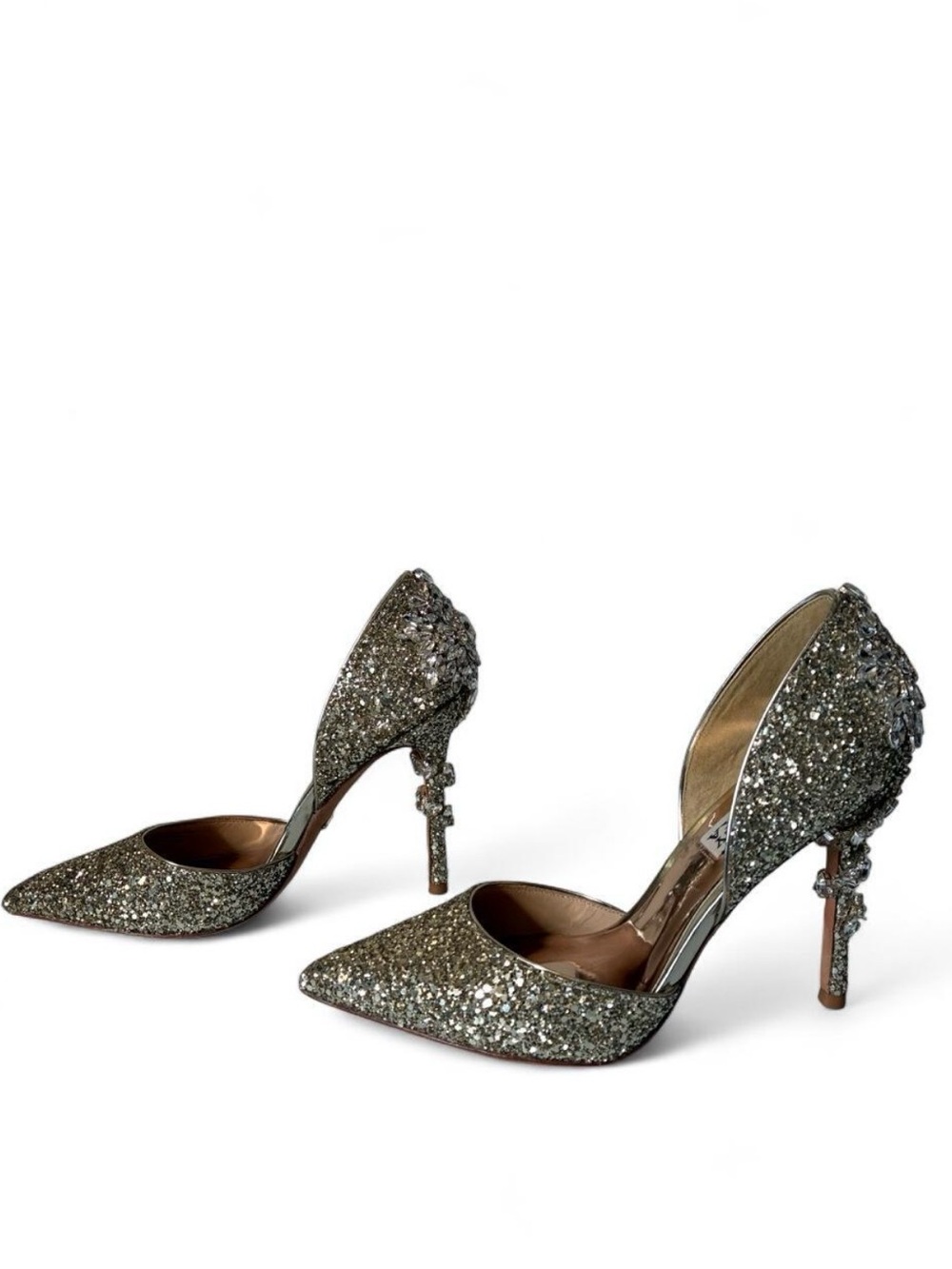 Badgley Mischka Vogue III Crystal Glitter Pointed Toe Pumps Heels size 6 - Picture 3 of 11
